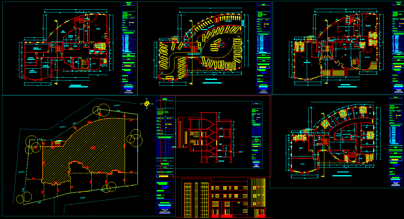 Hotel Drawings and Layout Design Plans Available in AutoCAD DWG File