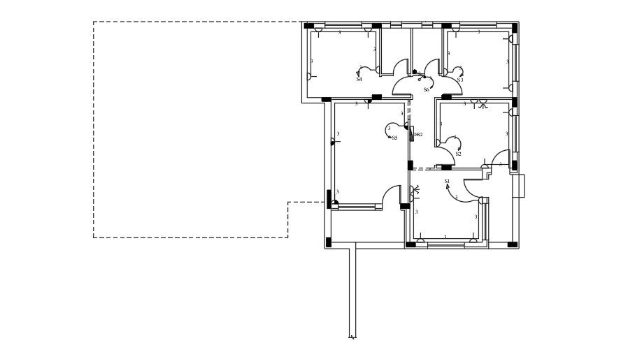 23x12m ground floor house plan switch point drawing
