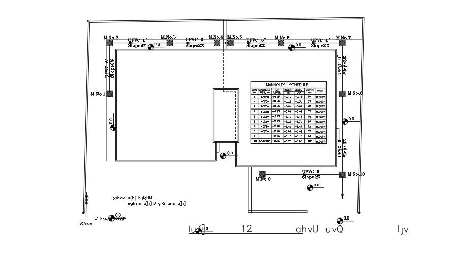 23x12m house plan of the manhole drawing