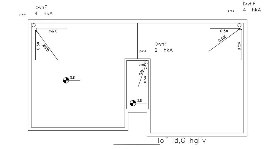 23x12m house plan rainwater slope drawing