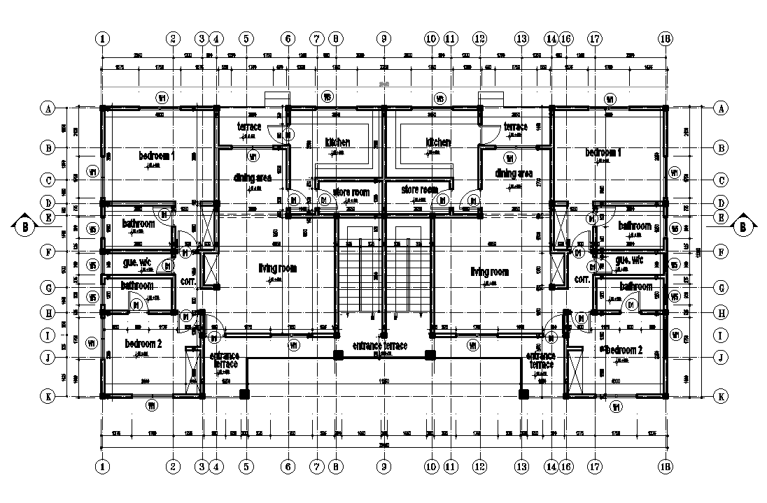 23x13m twin house plan is given in this Autocad drawing file.Download now.