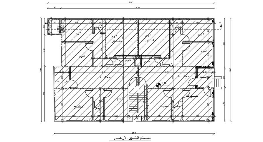 23x14 Meter 5 BHK House Ground Floor Plan AutoCAD File