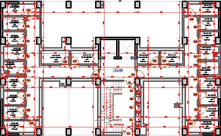 23x15m Block A2 apartment entrance floor plan AutoCAD drawing