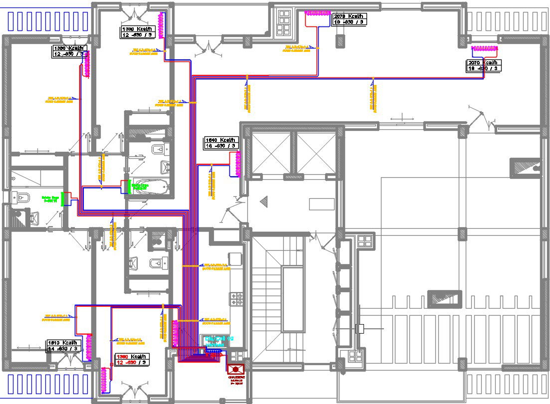 23x15m multistorey apartment 9th floor plan electrical dryer location drawing