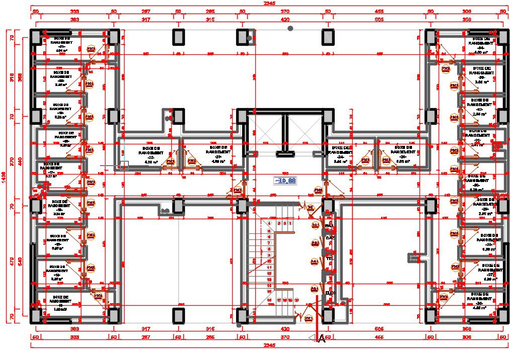 23x15m multistorey apartment entrance plan is given in this drawing