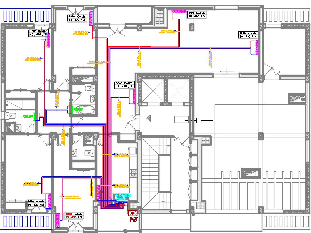 23x15m multistorey apartment home plan electrical dryer location drawing