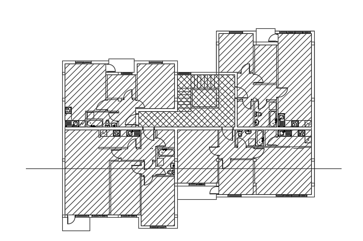 23x18m apartment second floor house plan AutoCAD drawing