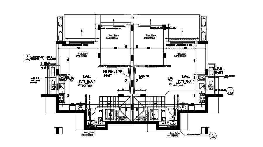 23x18m house plan sanitary line layout CAD drawing