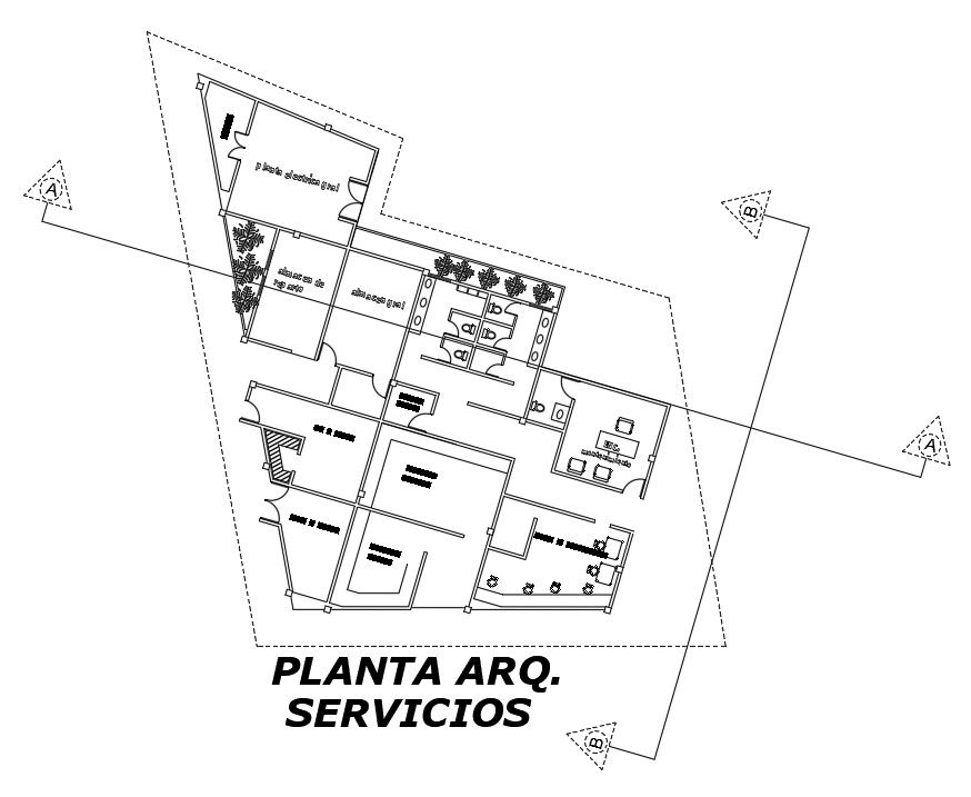 23x30m industrial plan is given in this AutoCAD drawing model. Download now.