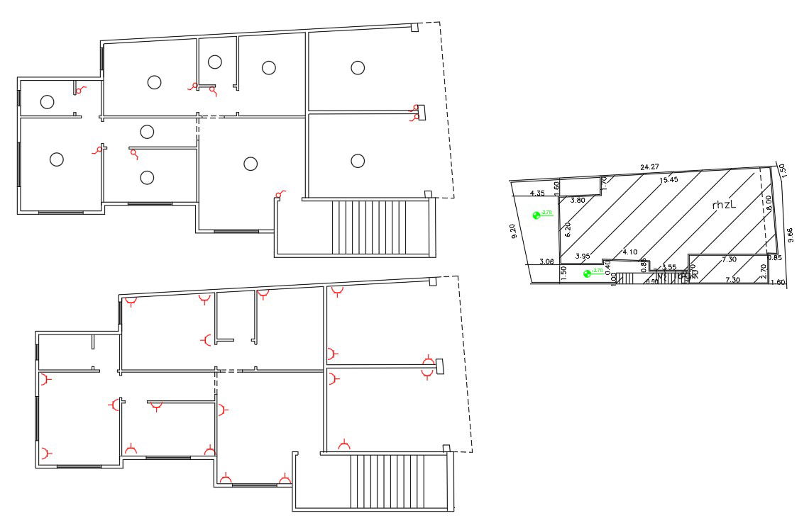 24 X 10 House Floor Plan With Electrical Layout Plan