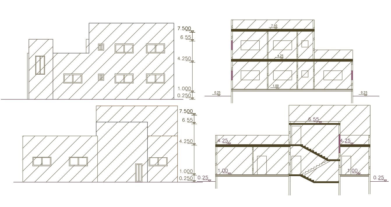 240 Square Meter House Building Design DWG File