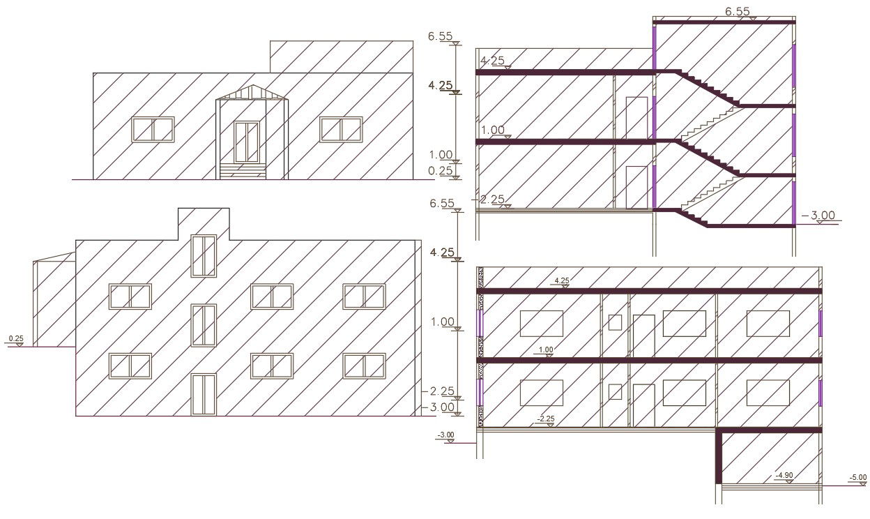 240 Square Meter House House Building Design DWG File