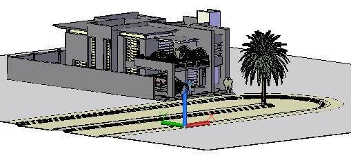 3 d drawing of bunglow elevation design