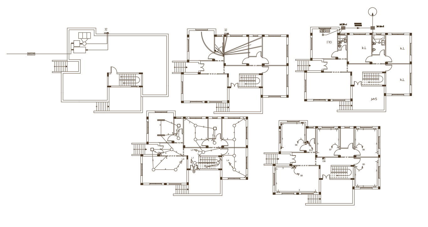 244 Sq Yards House Electrical And Plumbing Plan