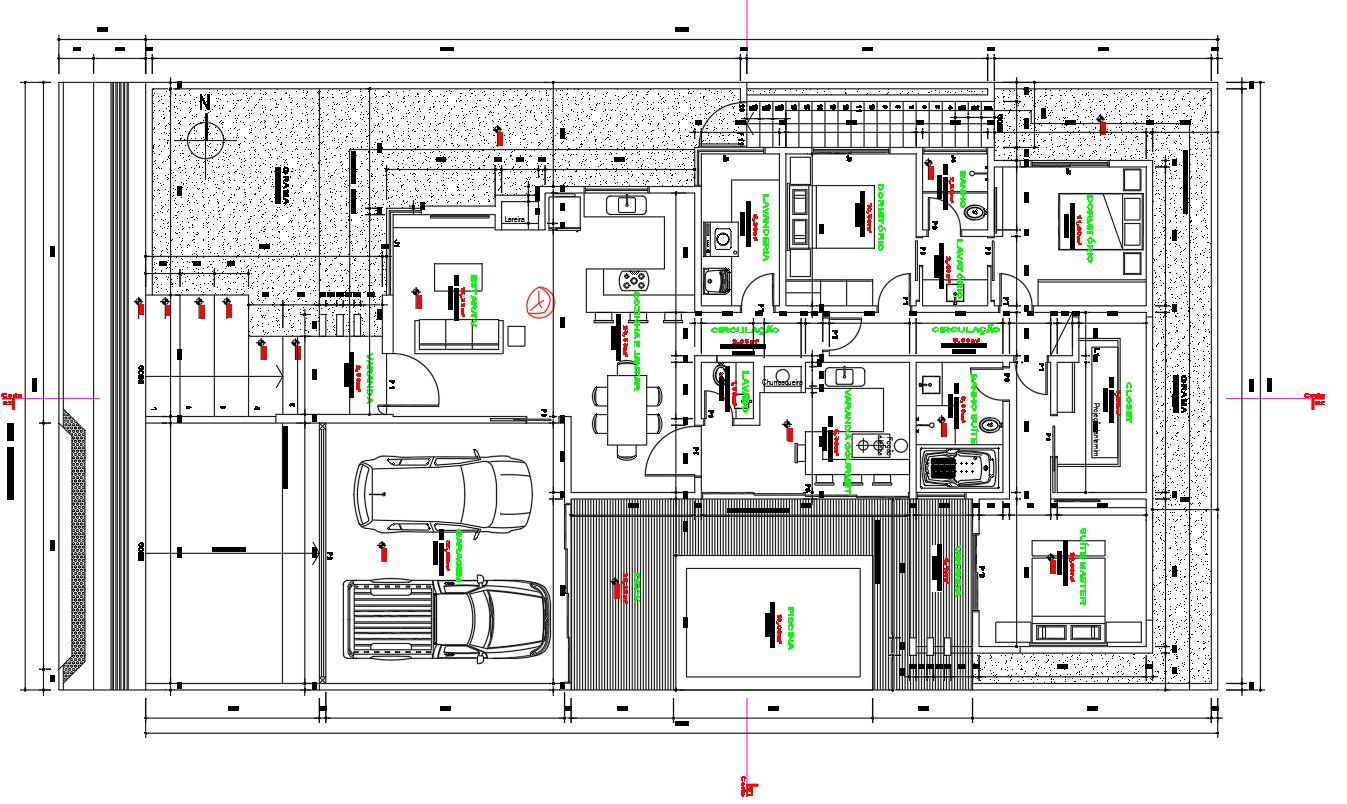 24X14 Meter Architecture House Plan Drawing Download DWG File