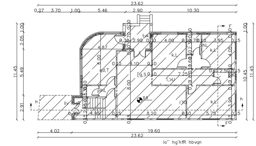 24x12 Meter 3 BHK Ground Floor Plan AutoCAD Drawing