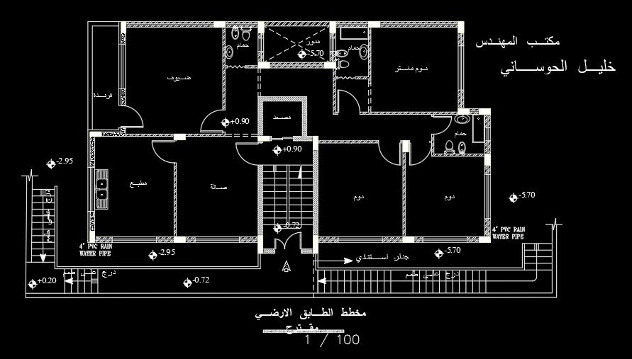 24x12m ground floor house plan AutoCAD drawing is given in this file