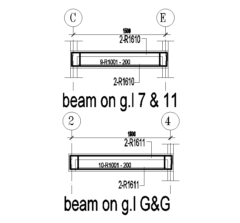 24x12m house plan of beam sections are given in this Autocad drawing model. Download now.