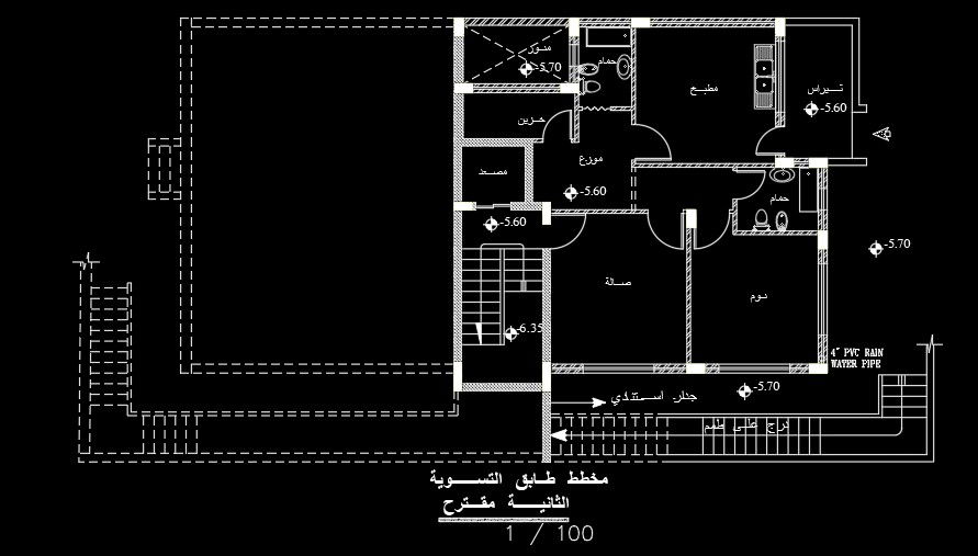 24x12m second floor house plan AutoCAD drawing is given in this file