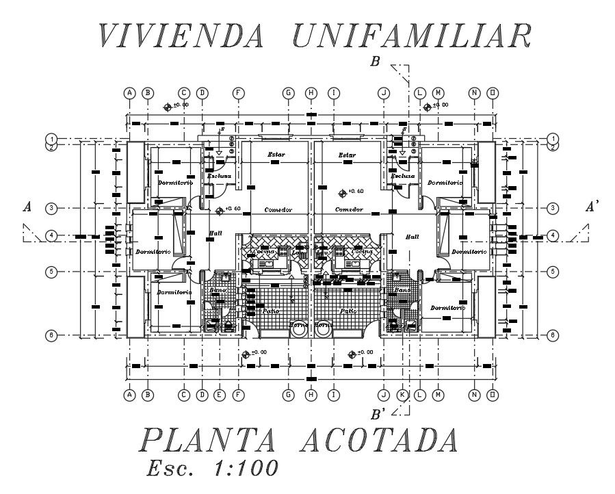 24x13m twin house plan is given in this Autocad drawing file.Download now.