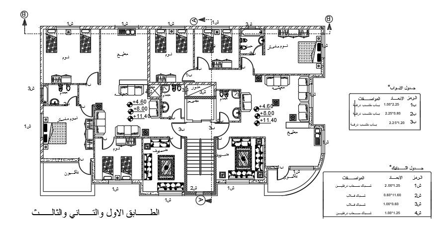 24x14 Meter Apartment Furniture Layout Plan AutoCAD File