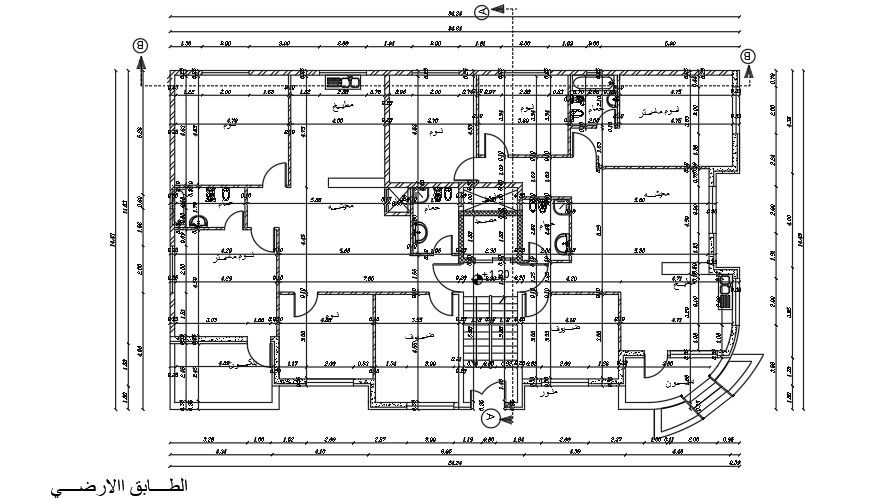 24x14 Meter Apartment Plan AutoCAD Layout