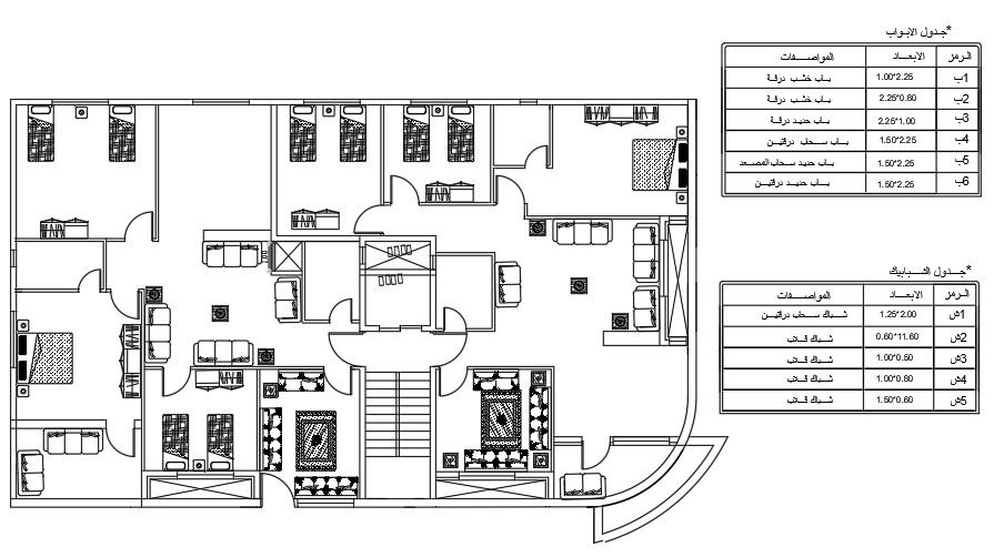 24x14 Meter Apartment Second Floor Furniture Layout Plan