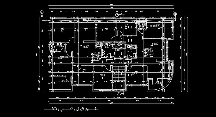 24x14m fifth floor house plan AutoCAD drawing is given in this file
