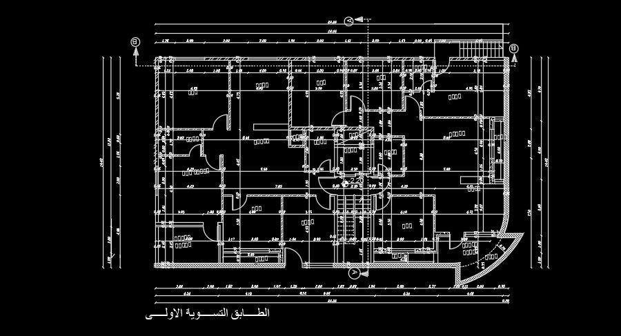 24x14m fourth floor house plan AutoCAD drawing