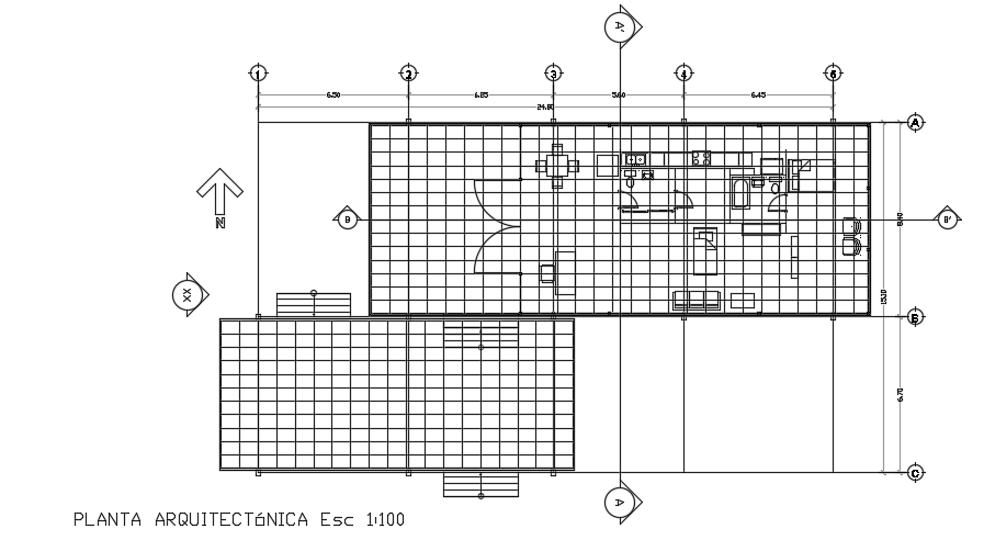 24x15m architecture single story house plan AutoCAD drawing
