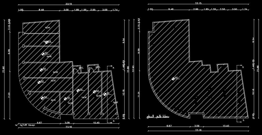 24x23m luxury house plan is given