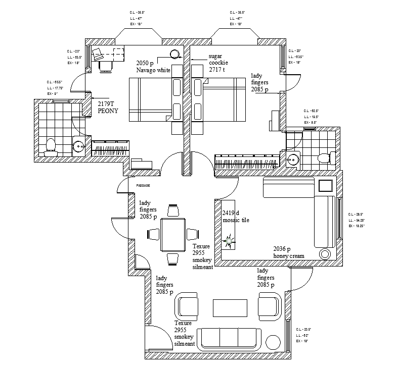 24’x39’ house plan is given in this AutoCAD drawing file.Download now.