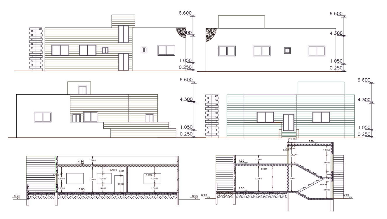 2500 Square Feet House Building Design DWG File