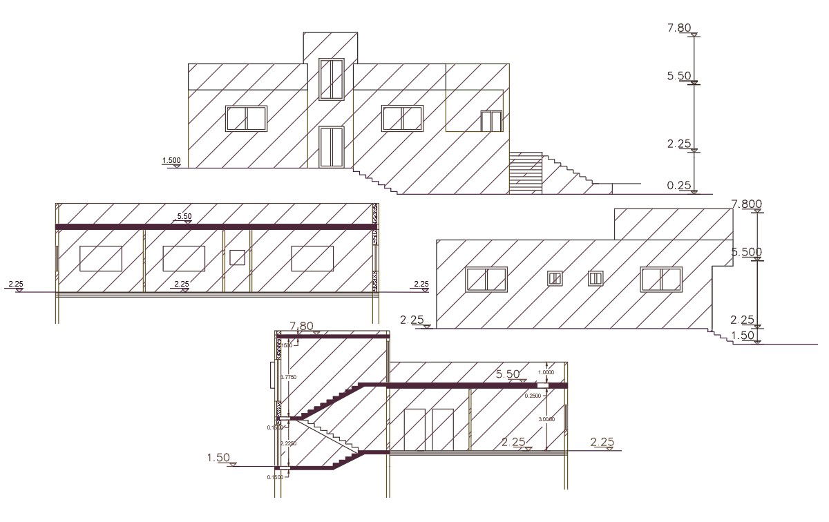 250 Sq Yards House Building Design AutoCAD File