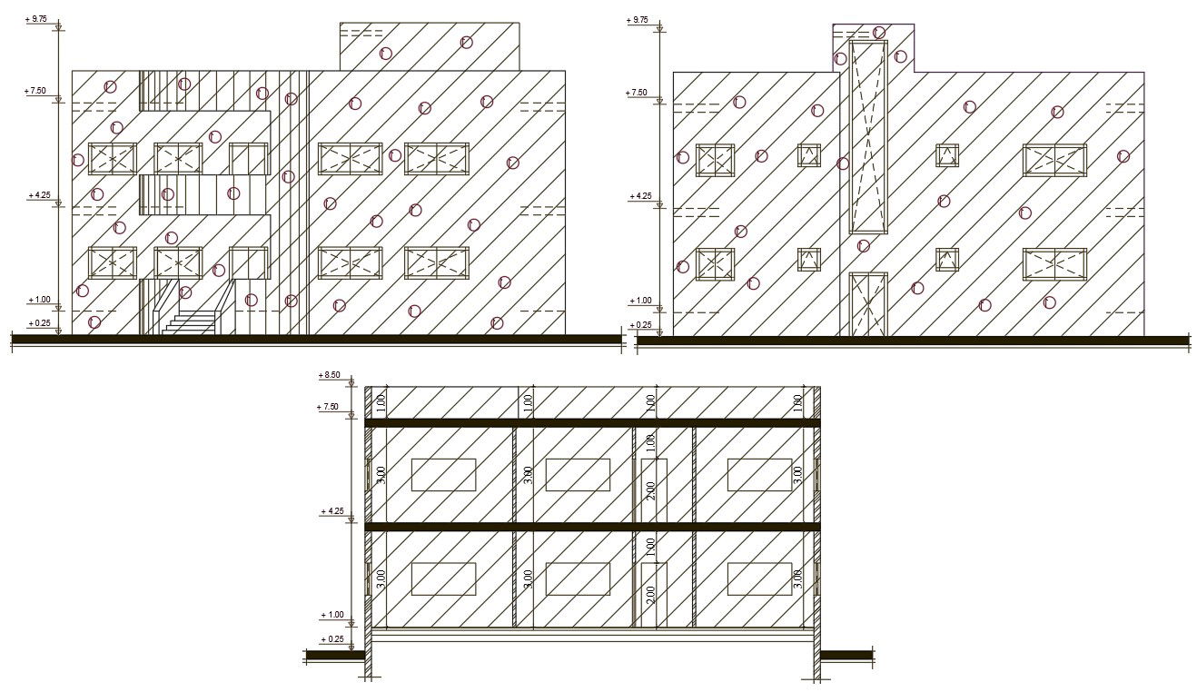 250 Sq Yards House Building Design DWG File