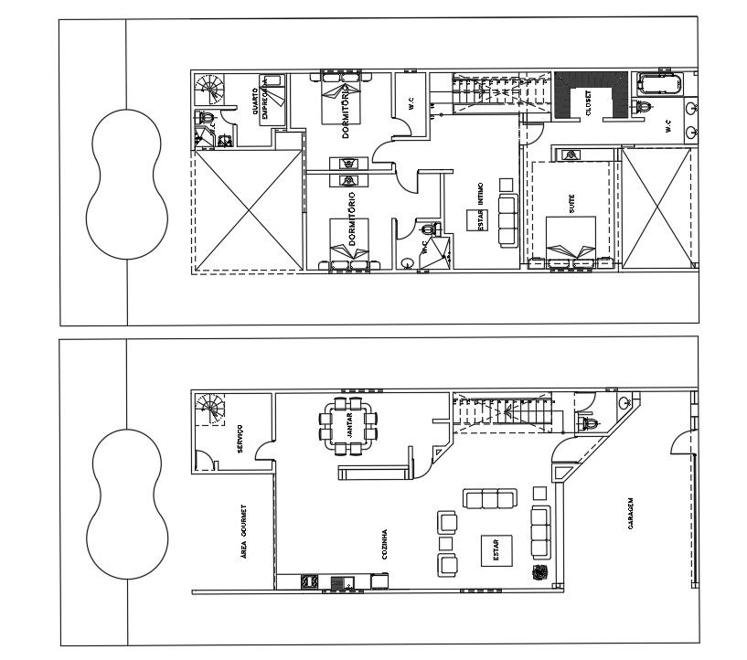25X12 Meter Swimming Pool House Plan CAD Drawing Download DWG File