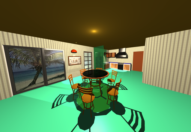 3D Kitchen with Dining Room AutoCAD DWG File for Interior Design