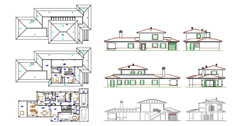 25m x 13m 5BHK House Layout AutoCAD Drawing File