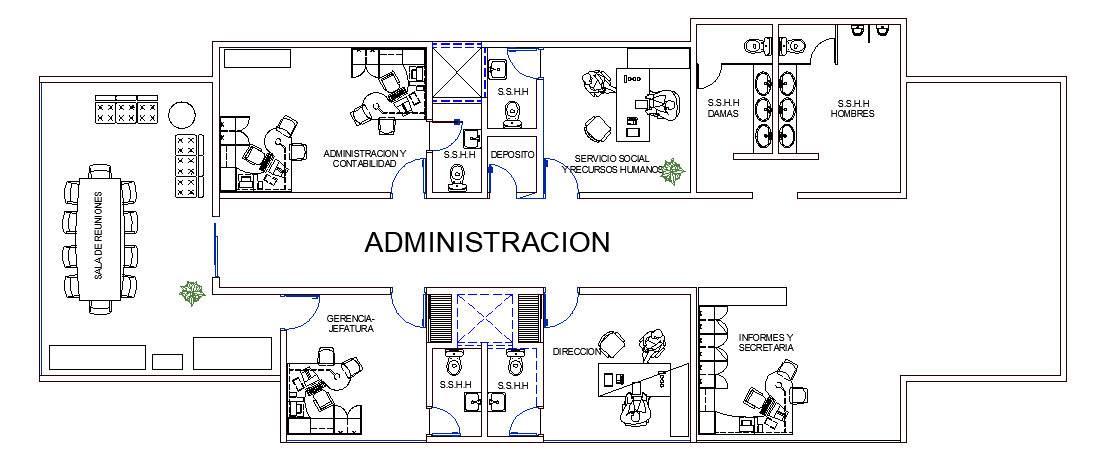 25’x11’ Clinic AutoCAD Plan Drawing DWG File