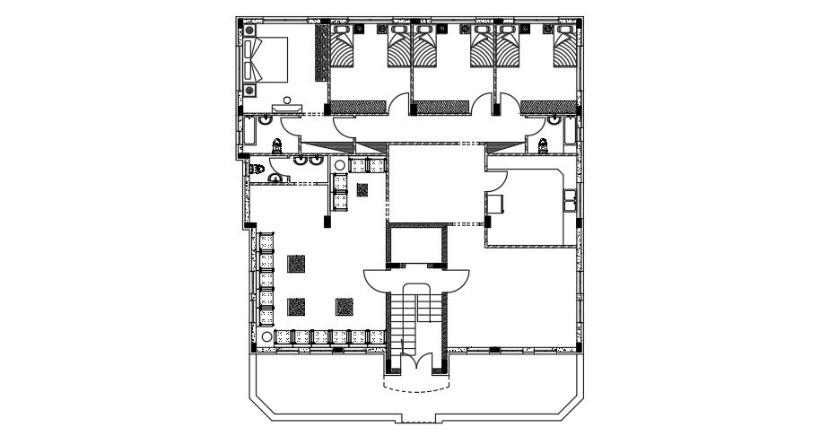 25x16 Meter Apartment Furniture Layout Plan AutoCAD File
