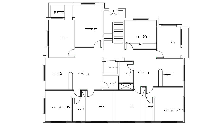 25x18 Meter 4 BHK Apartment First Floor Plan AutoCAD File