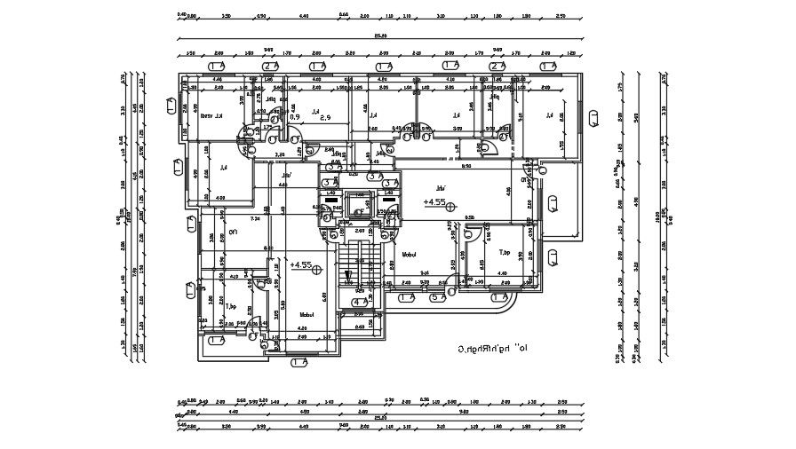 25x18 Meter Fourth Floor Apartment Plan AutoCAD File