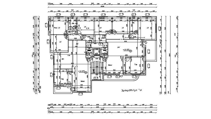 25x18 Meter Second Floor Apartment Plan AutoCAD File
