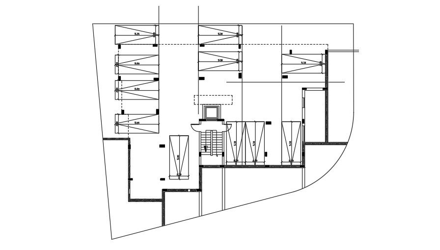 25x18m apartment plan of the ground floor layout drawing
