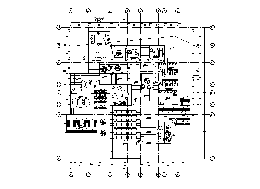 25x20m institution plan is given in this Autocad drawing file. Download now.