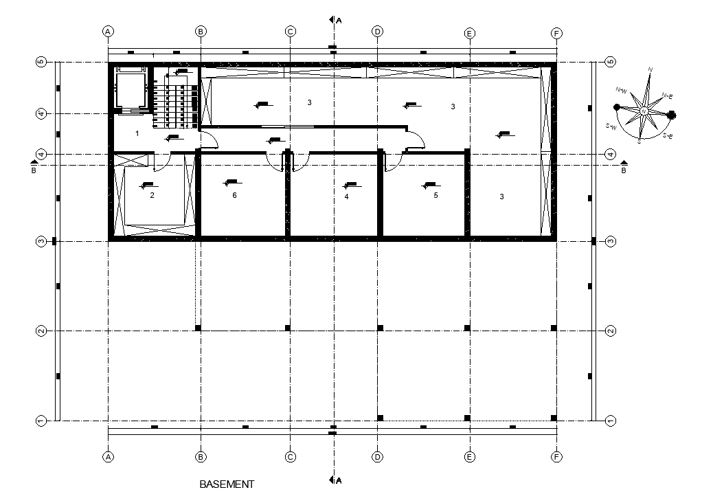 25x20m museum basement floor plan drawing