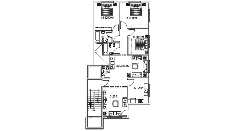 25x21m ground floor apartment plan download now