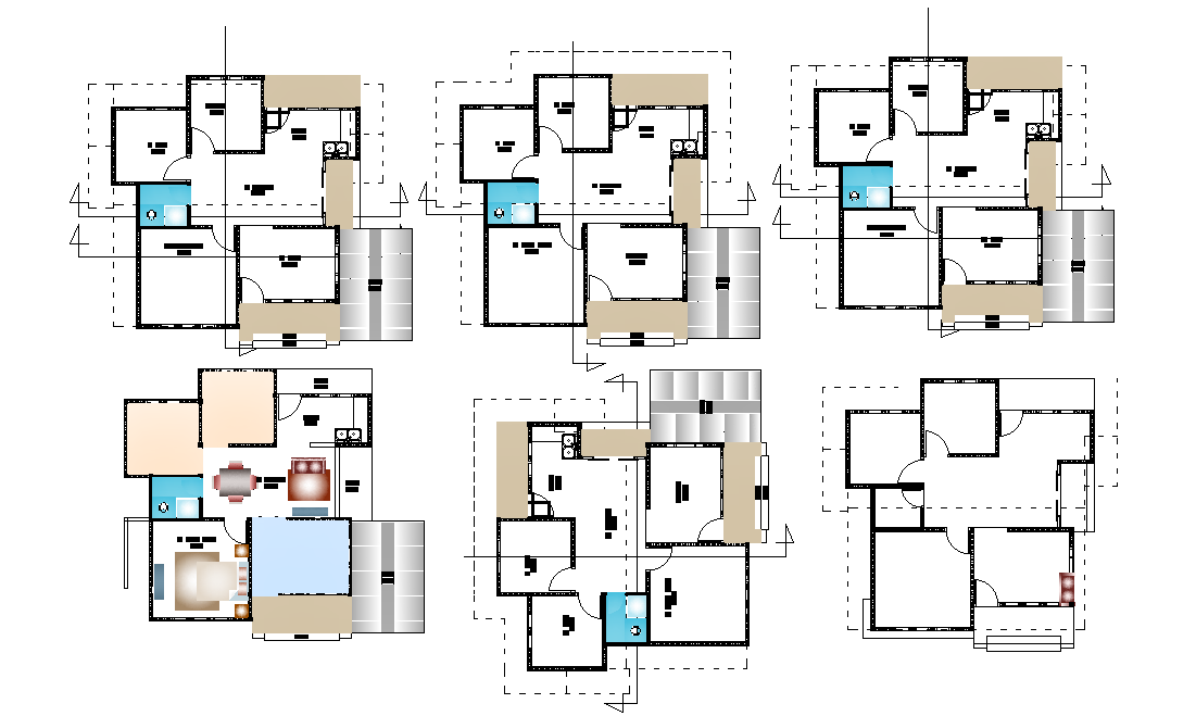 25’x25’ house plan is given in this Autocad drawing file. Download now.