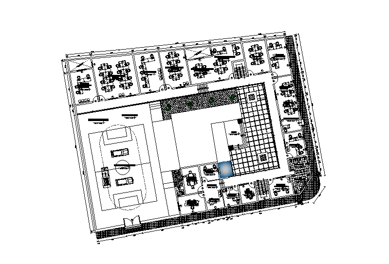 25x30m office plan is given in this Autocad drawing file. Download now.