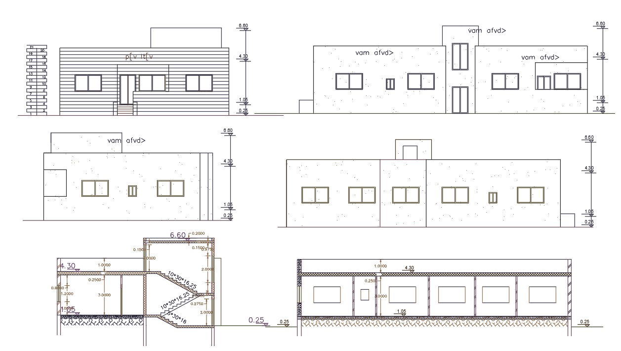 2600 Square Feet House Building Design AutoCAD File 